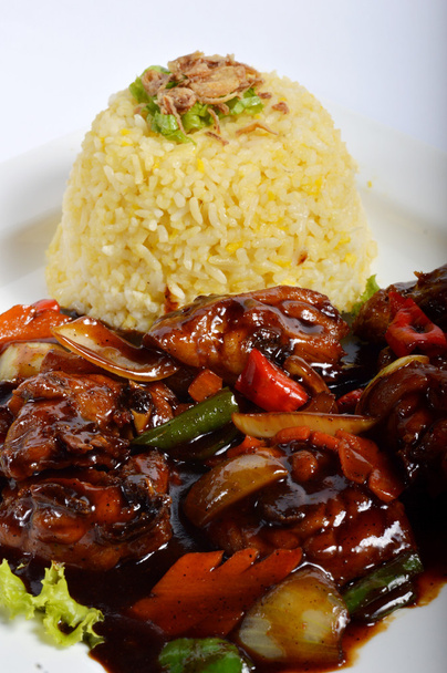 Nasi lemak, harina de arroz tradicional asiática
 - Foto, imagen