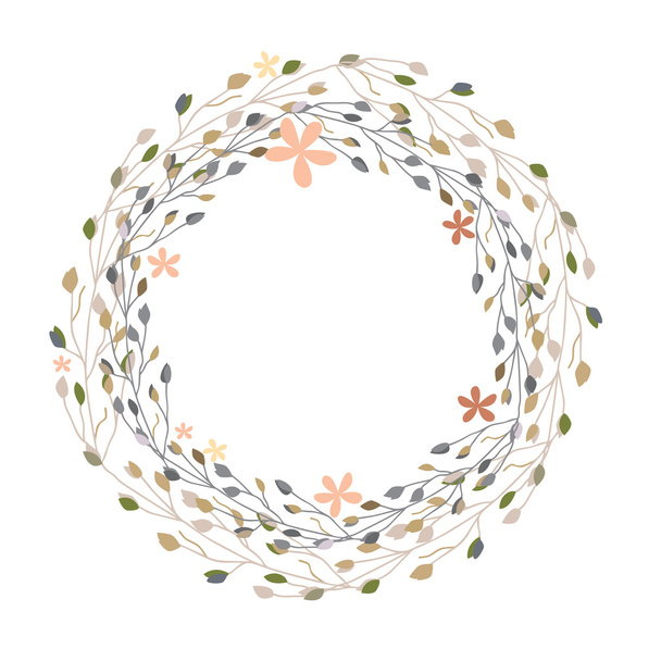Floral vintage wreath - Vector, imagen