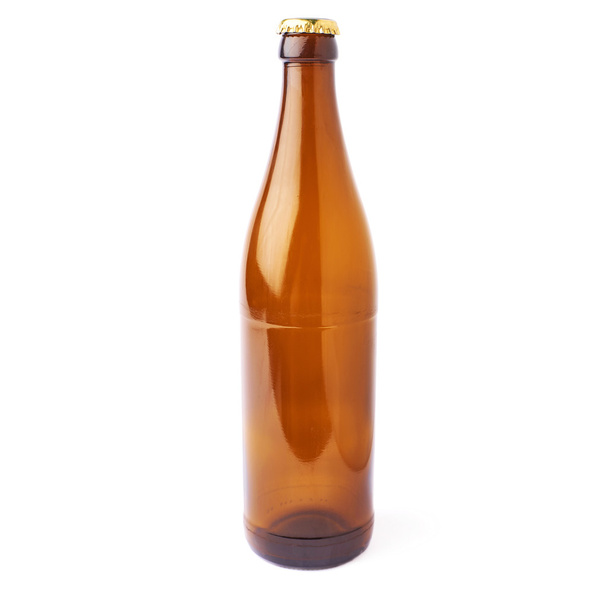 Empty beer glass bottle isolated over white background - Photo, Image