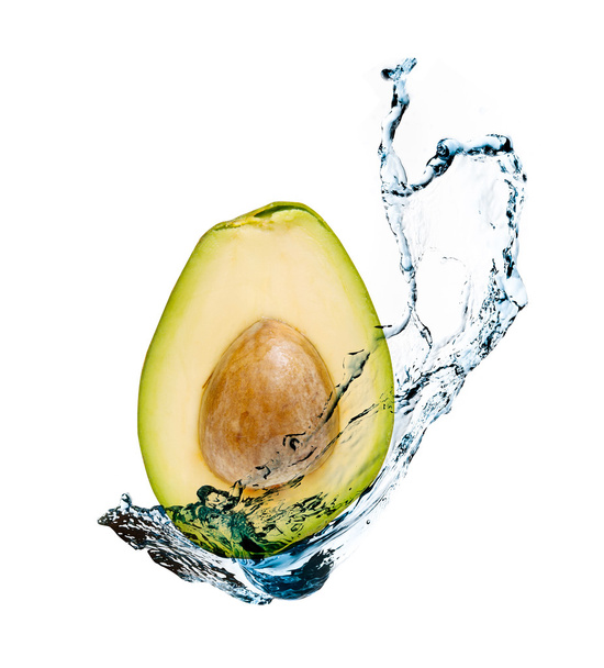 Avocado with water splash - Φωτογραφία, εικόνα