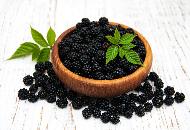Bowl with Blackberries - Photo, Image