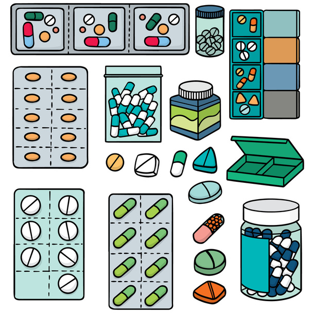 Векторный набор лекарств
 - Вектор,изображение