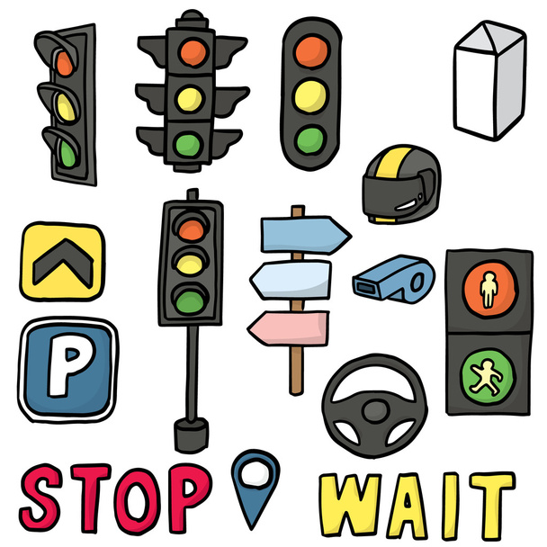 Vektor-Set von Verkehrssymbolen - Vektor, Bild