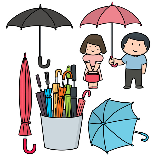 Ensemble vectoriel de parapluie
 - Vecteur, image