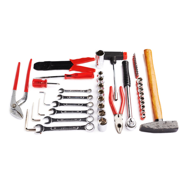 Set of tools over white isolated background - Фото, зображення