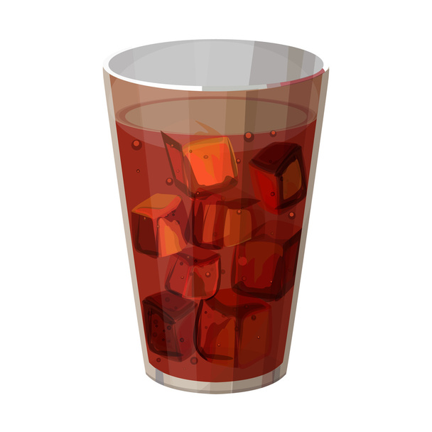 glas cola, vectorillustratie - Vector, afbeelding