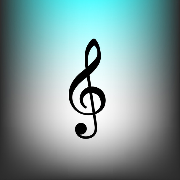 Music key flat design icon - Διάνυσμα, εικόνα