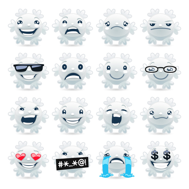 Emojis αστεία νιφάδα χιονιού - Διάνυσμα, εικόνα