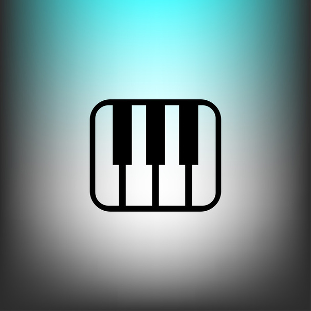 Music keyboard flat design icon - Vector, afbeelding