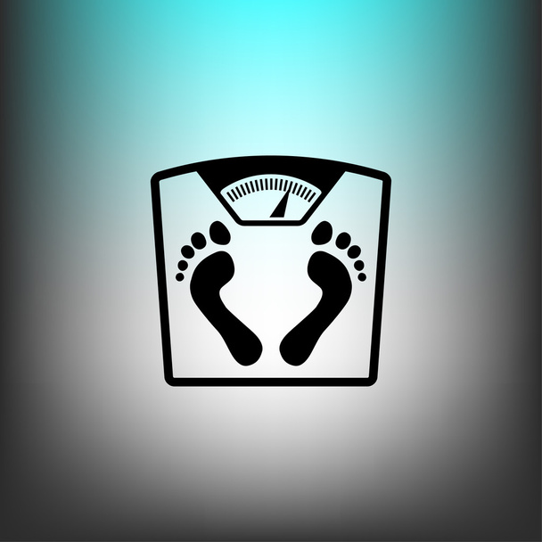 Bathroom scale with footprints icon - Διάνυσμα, εικόνα