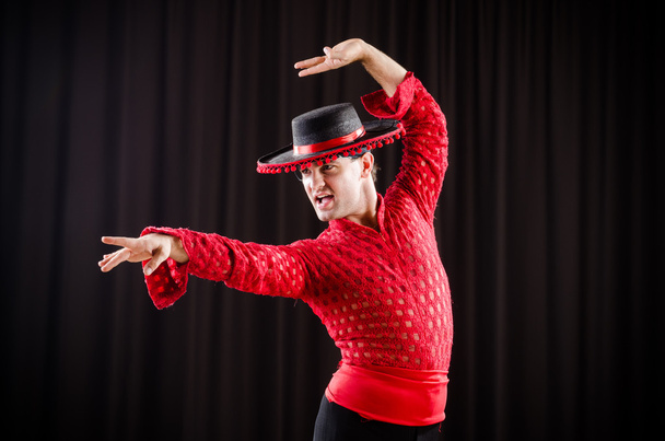 Man dancing spanish dance in red clothing - Foto, Bild