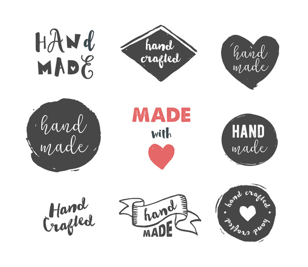 Handmade, crafts workshop, made with love icons - ベクター画像