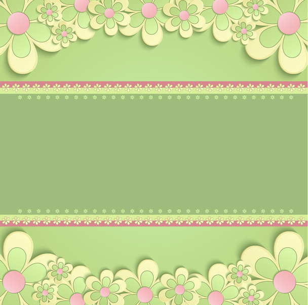 グリーティング カードお祝い花 3 d 緑のラスター - 写真・画像