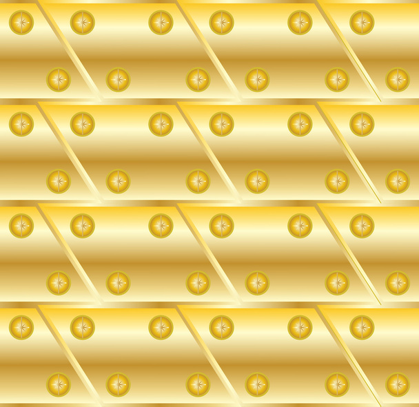 Seamless vector texture with screws and golden plates - Vector, Image