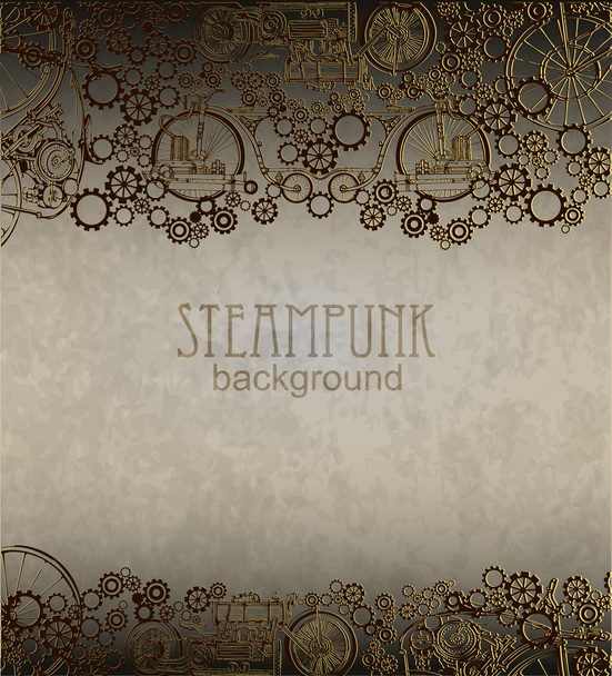 Steampunk style. Modèle steampunk design pour carte. Cadre fond steampunk. - Vecteur, image