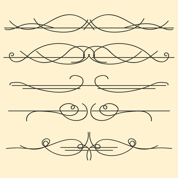 Set of calligraphic elements. - Vector, Image