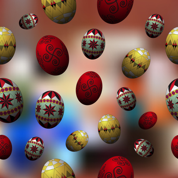 Huevos de Pascua patrón sin costura. - Vector, imagen