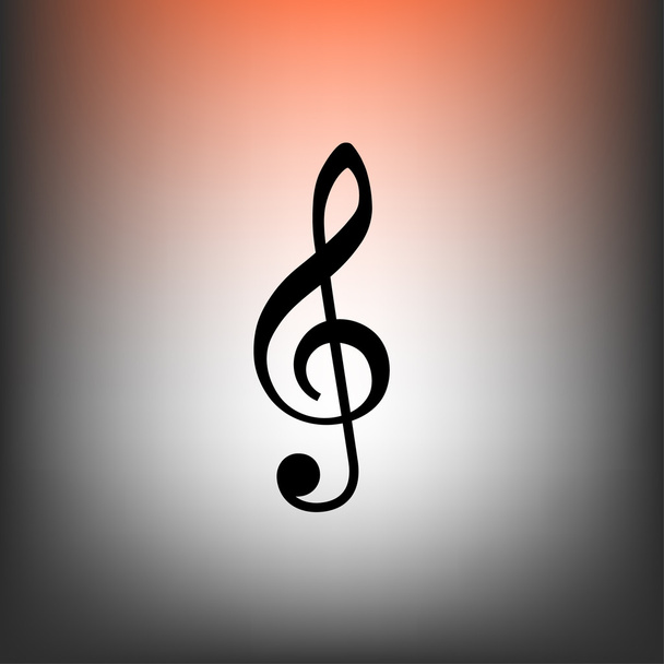 Music key flat design icon - Vector, afbeelding