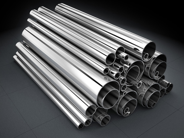 Много стальных труб
  - Фото, изображение