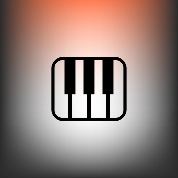 Music keyboard flat design icon - Vektor, obrázek