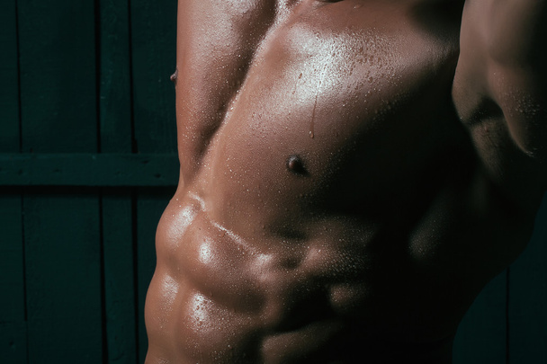 Male muscular torso - Φωτογραφία, εικόνα