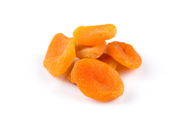 Dried apricots on white background - Φωτογραφία, εικόνα