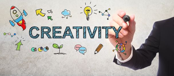 Businessman drawing Creativity concept  - Zdjęcie, obraz