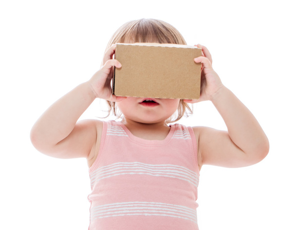 girl using a new virtual reality headset - Foto, afbeelding