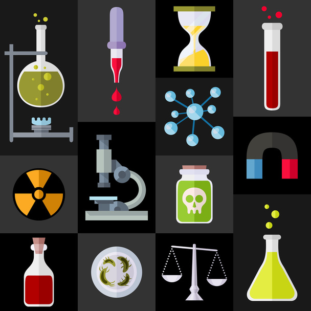 Chemistry Items Flat Icons - Vector, Image