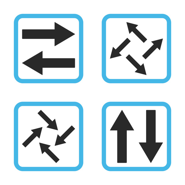 Exchange Arrows Flat Squared Vector Icon - Вектор,изображение