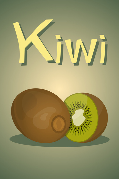 Vector colorful kiwi icon - Vektor, obrázek