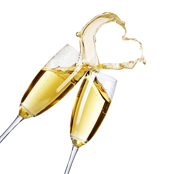 Dos copas de champán con chapoteo abstracto
 - Foto, imagen