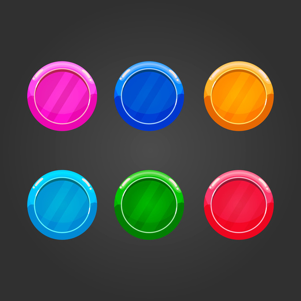 Set of color round buttons - Vektor, Bild