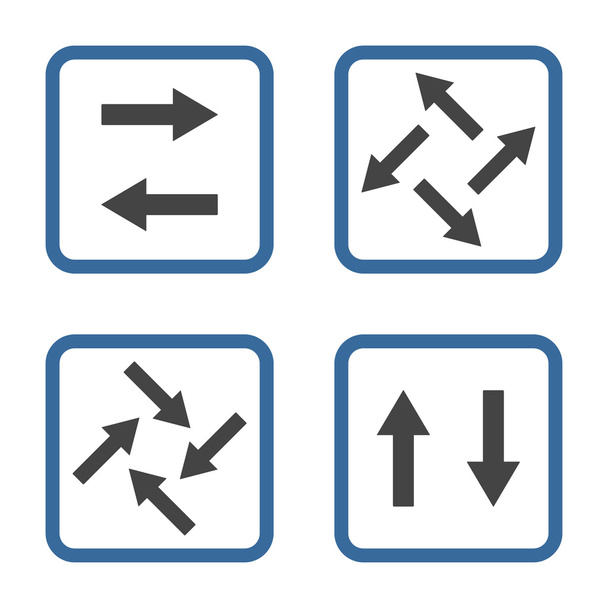 Exchange Arrows Flat Squared Vector Icon - Вектор,изображение