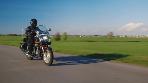 Perfect ride - the bike, the road and the sky - Footage, Video