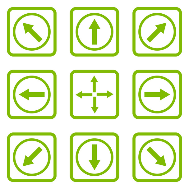 Direction Arrows Flat Squared Vector Icon - Vector, afbeelding