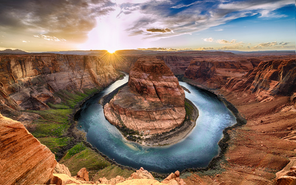 Courbe en fer à cheval et rivière Colorado, Grand Canyon
 - Photo, image