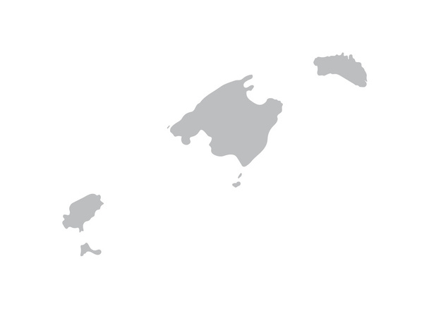 mapa gris de Islas Baleares
 - Vector, Imagen