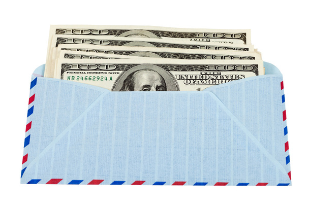 US dollár légipostai borítékot elszigetelt fehér background. - Fotó, kép