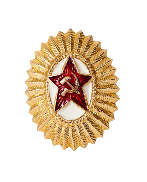 Abzeichen auf sowjetischer Offiziersmütze - Foto, Bild