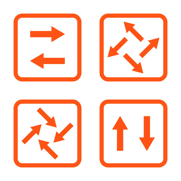 Exchange Arrows Flat Squared Vector Icon - Vecteur, image