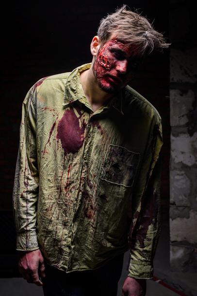Pelottava ja verinen zombi mies
 - Valokuva, kuva