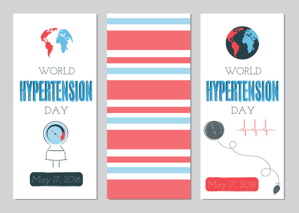Hypertension Day set of banners - Vector, Image