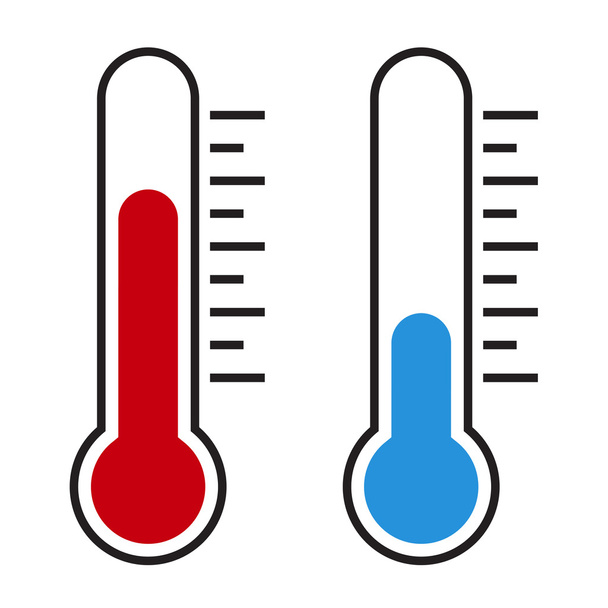 Red and blue thermometers - Vettoriali, immagini