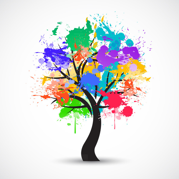 Vector Colorful abstract tree background - Vetor, Imagem