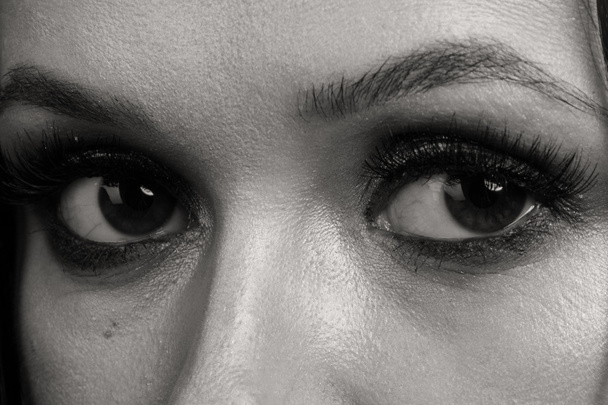 Hermoso ojo femenino. Fotografía en blanco y negro
 - Foto, Imagen
