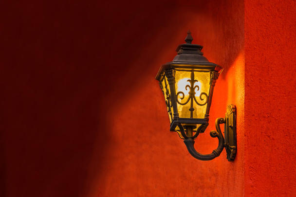 Wall lamp with yellow shade - Photo, Image