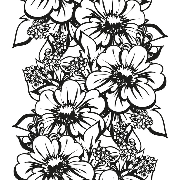 Linear black and white seamless pattern  - Vetor, Imagem