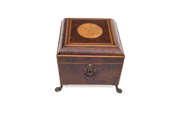 Side View of an Antique Legged Wooden Jewelry Box - Photo, Image