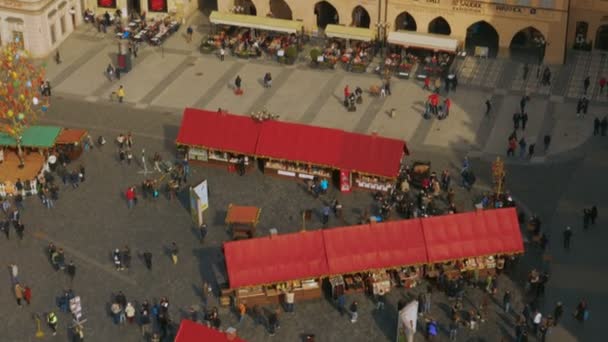 Aerial Shot of Prague Old Town Square on a Sunny Day - Felvétel, videó
